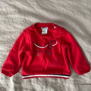 Jacadi Red Sweatshirt with Dog Graphic